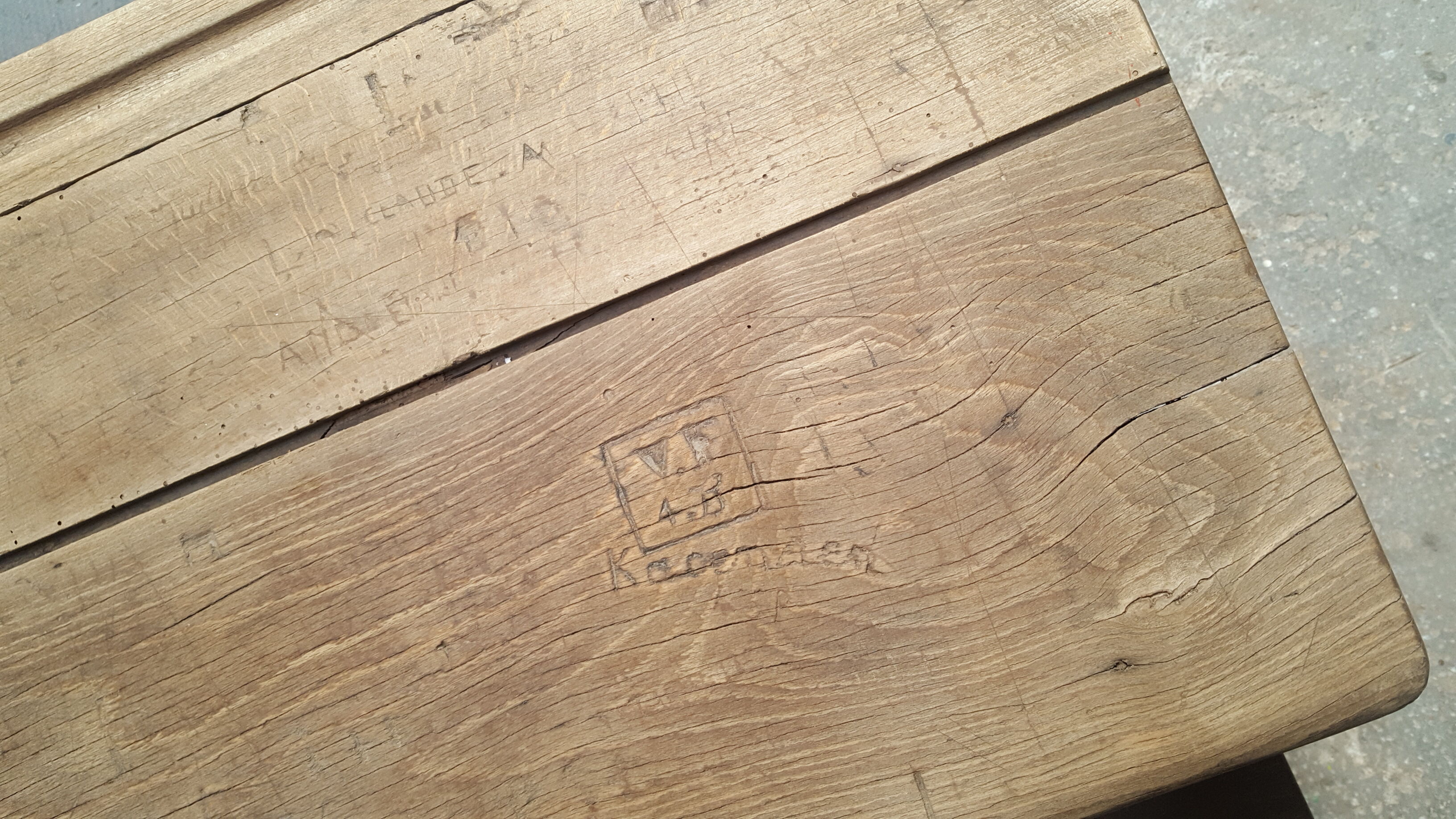 Table with period school bench