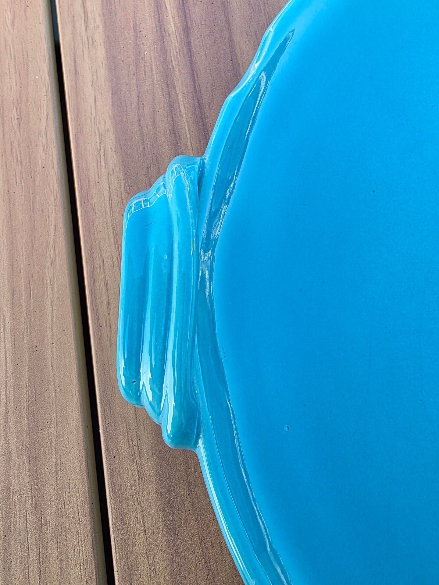 Large Dish at Turquoise Handles – Céramony Vallauris vintage 1960s (35)