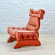 Brutalist Sculptured Brazilian Style Cognac Leather Lounge Chair, 1970s
