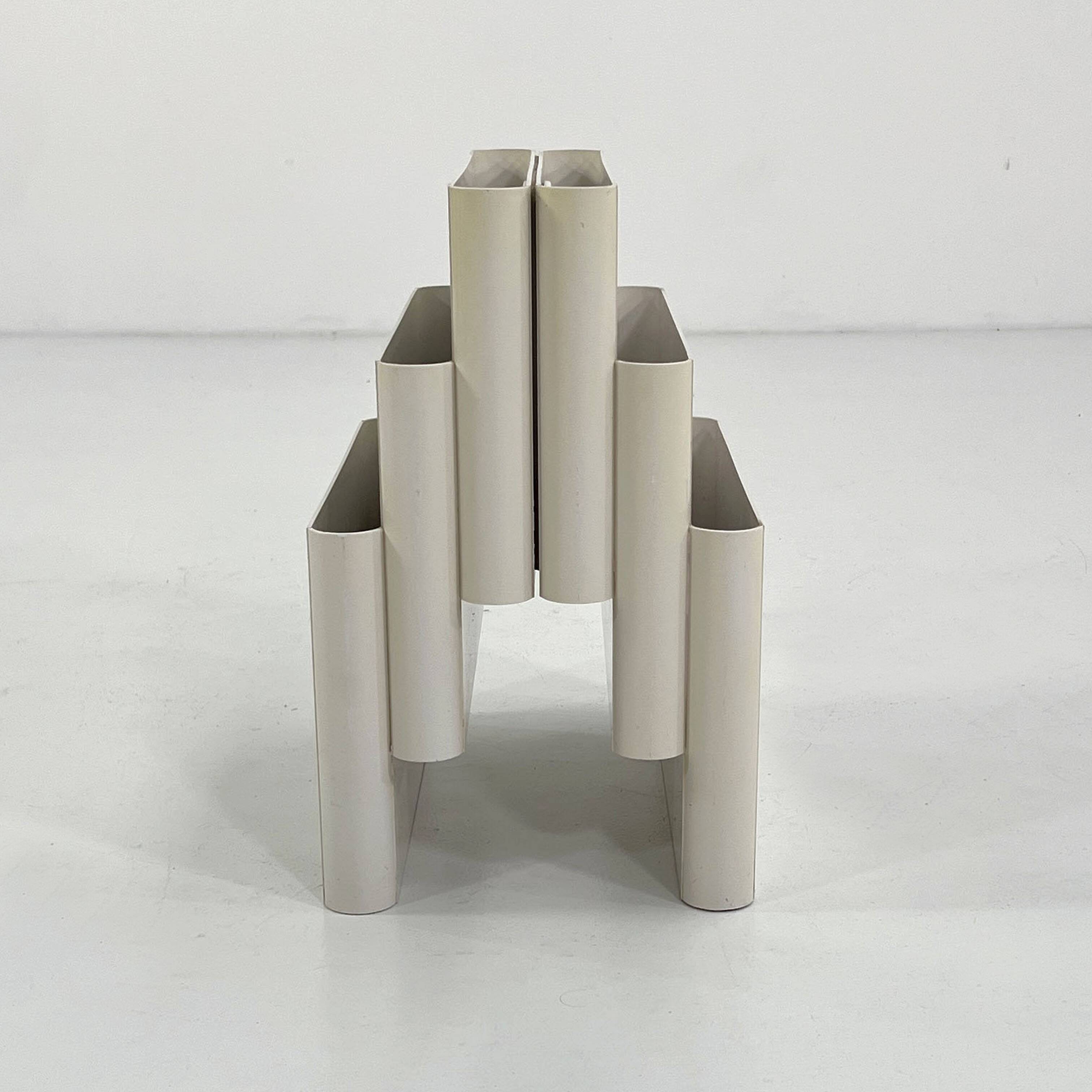 Porte-magazines crème par Giotto Stoppino pour Kartell, 1970