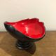 Red and black trinket bowl of the 50s