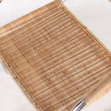 Pair of wicker and metal armchairs