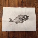Estampe de poisson, Gyotaku original d'une dorade