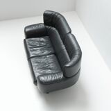 Bull sofa in grey leather by Gianfranco Frattini for Cassina 1987