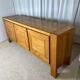 Large French sideboard in solid elm, 1970, attributed to Atelier Chauvin.