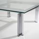 Table basse carrée en verre et acier, années 1970