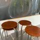 Set of 4 vintage industrial stools 50s