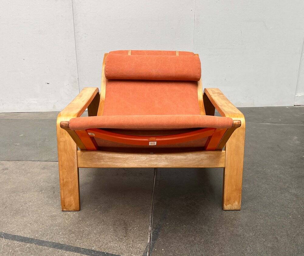 Mid-century modern Pulkka lounge chair by Ilmari Lappalainen for Asko, 1960s.