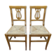 Lyre-shaped mulched chairs
