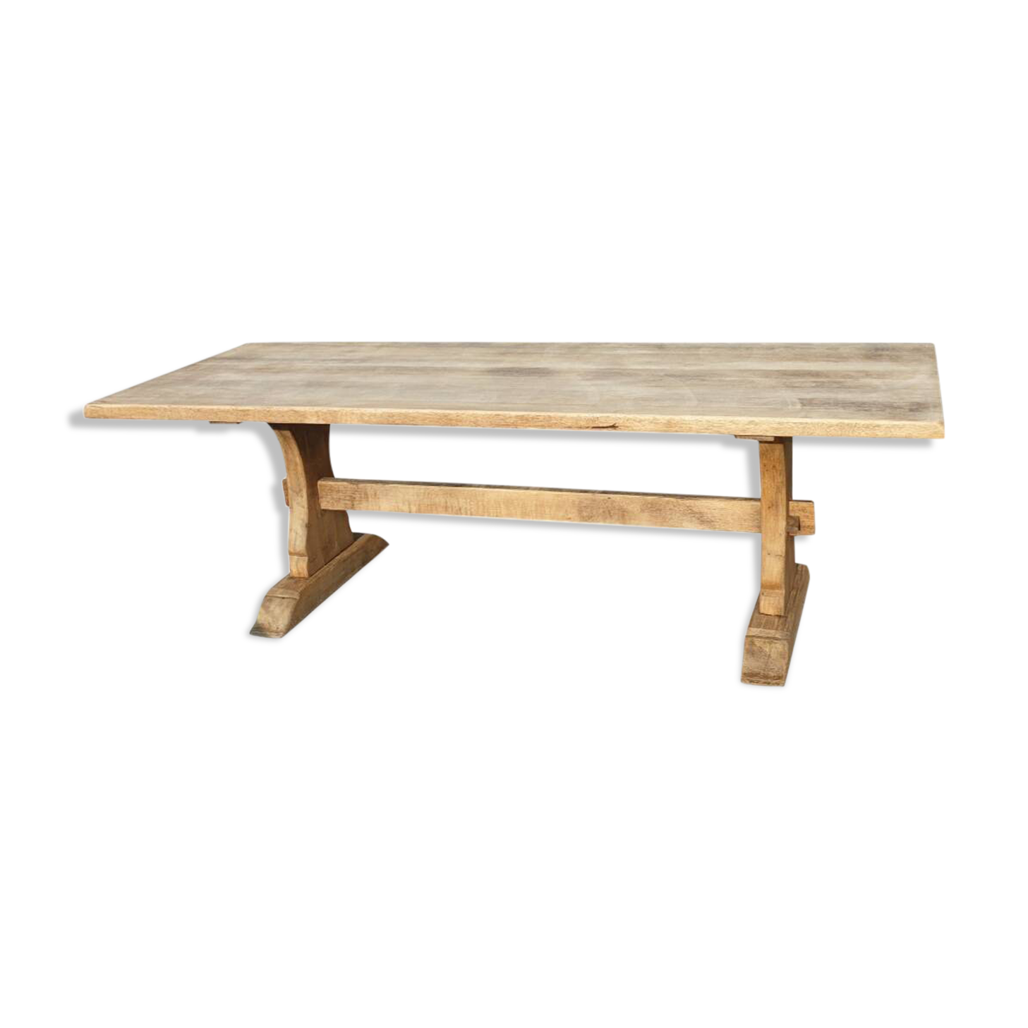 Natural wood farmhouse table