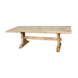 Natural wood farmhouse table