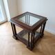 Wood and glass coffee table in Portuguese style.
