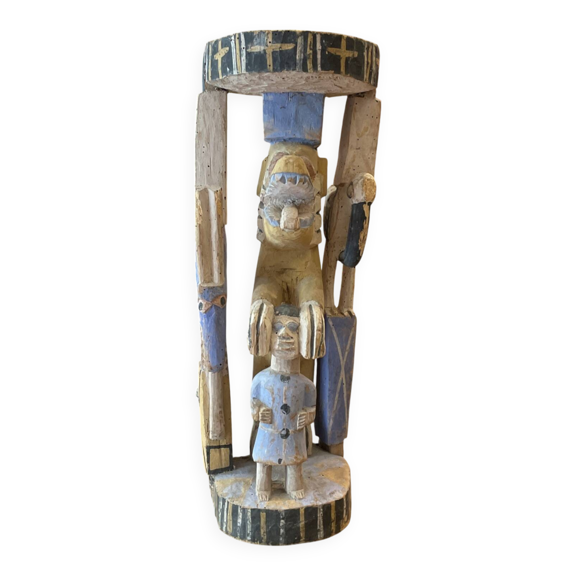 Carved totem pole 1940