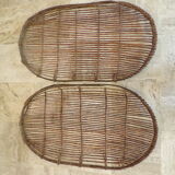 Duo of old wicker racks
