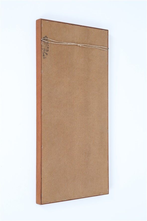 Minimalist teak wall mirror / Mid-century Danish modern design / 1960s / 1970s