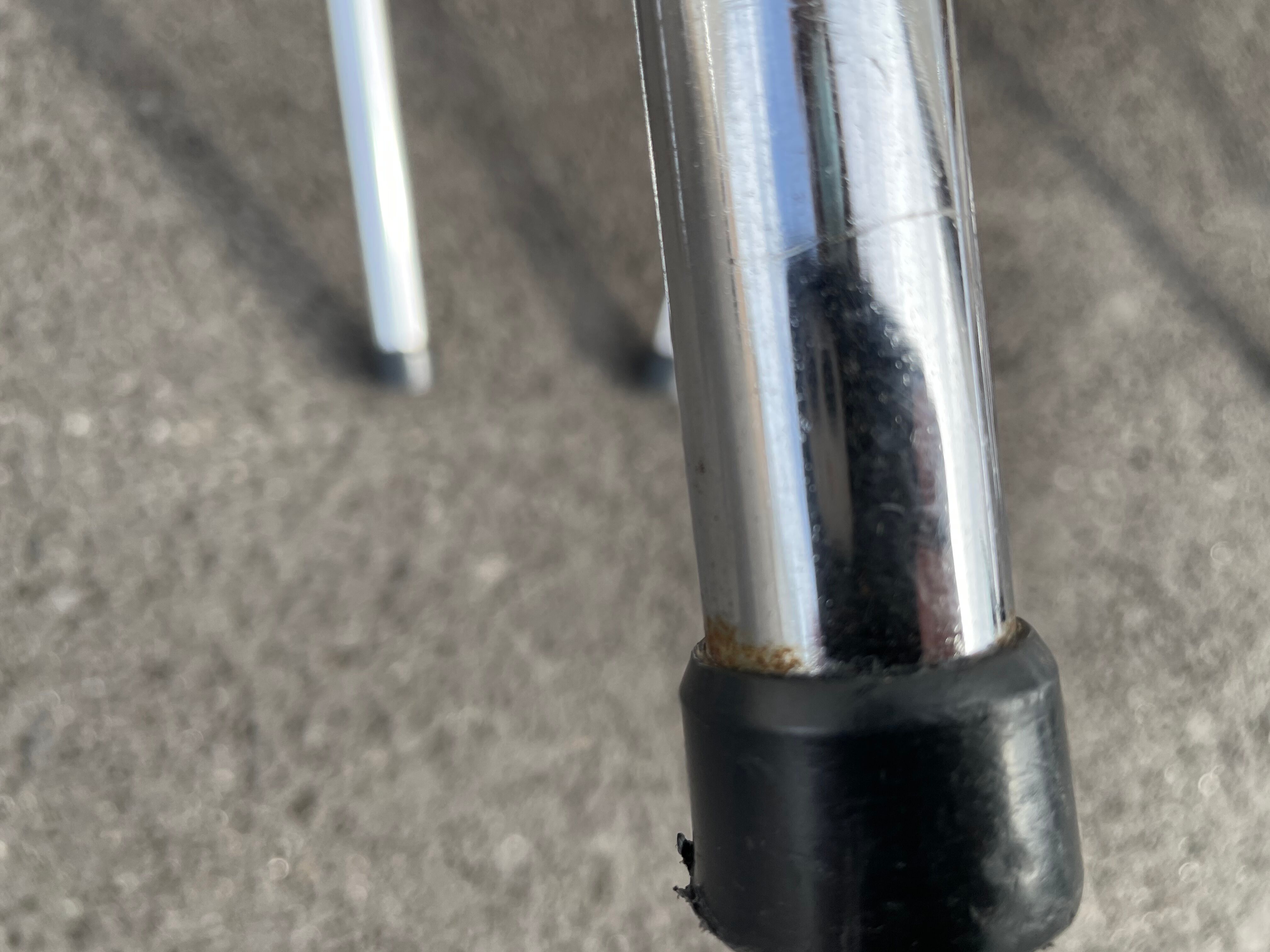 Black marbled formica chairs