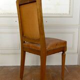 Set of 6 Art Deco carved walnut chairs, Circa 1920
