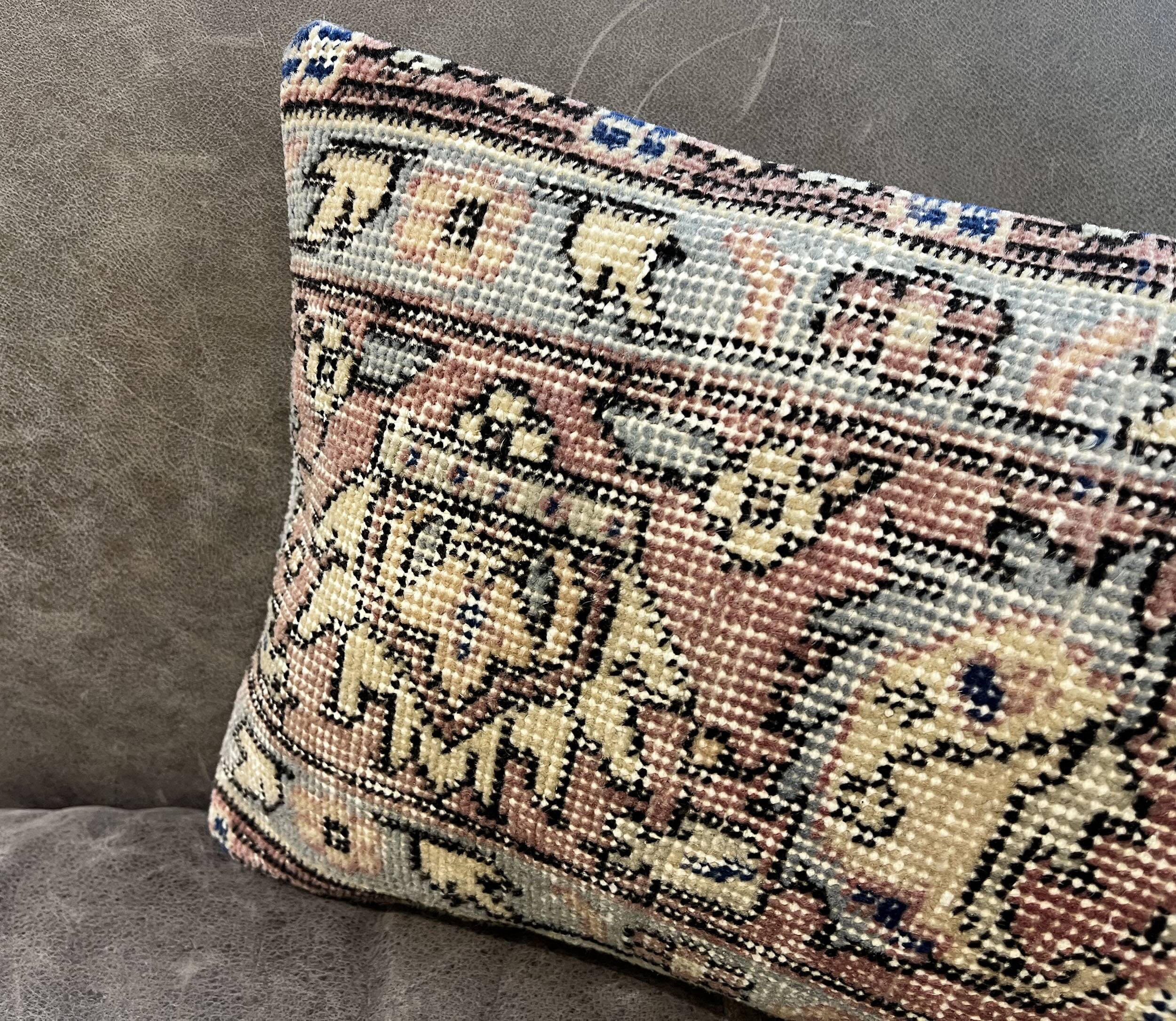 Handmade Faded Carpet Cushion