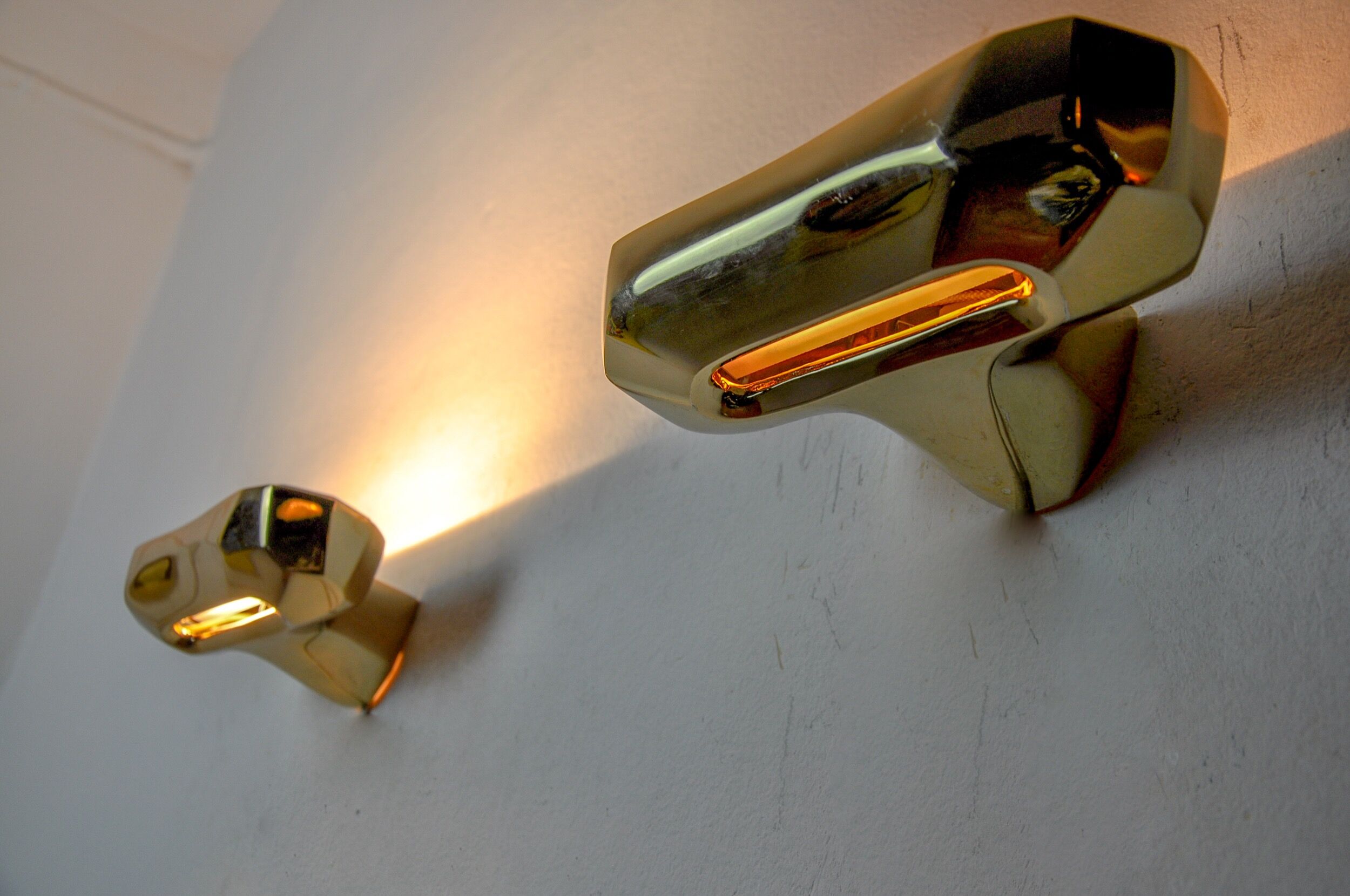 Pair of Ette sconces by Marset, brass structures, Spain, 1980
