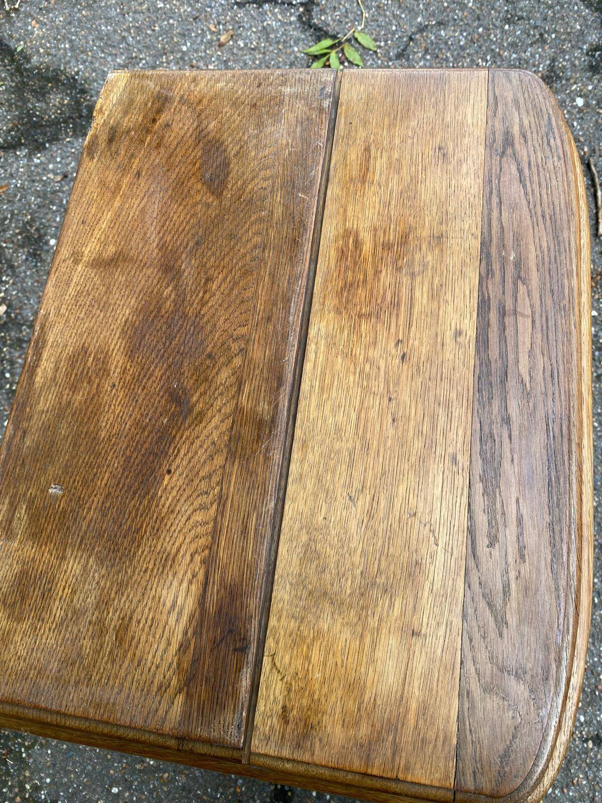 Art Deco bedside table in solid oak from the 1950s.