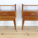 Pair of bedside tables or wooden nightstand, mid century, Scandinavian