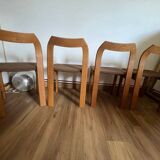 4 brown chairs