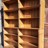 Pine bookcase (251 x 49 x height 288 cm)