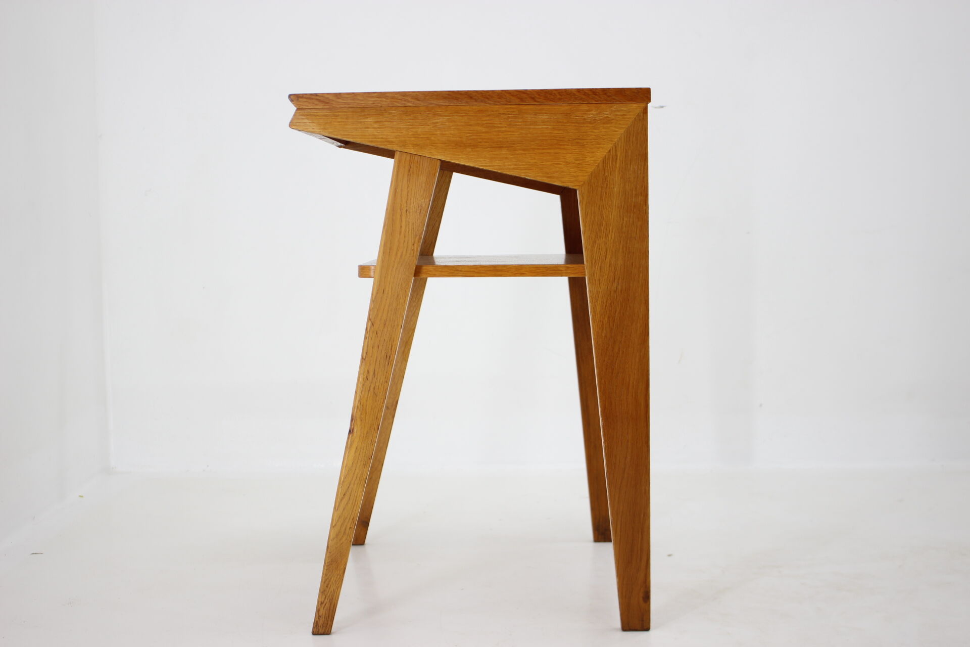 1960s Oak Side Table or TV Rack ,Czechoslovakia