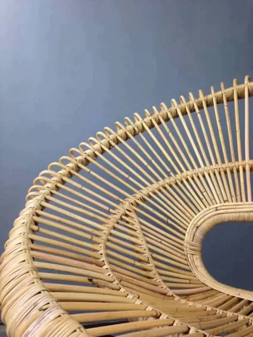 Rattan and metal armchair