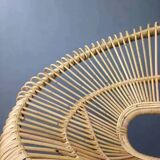 Rattan and metal armchair