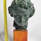 Plaster bust of Beethoven with bronze patina, signed, 27 cm