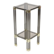 Hollywood Regency Side Table Plant Table Smoked Glass Chrome 1970s
