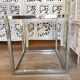 Table Basse / Bout de Canapé Vintage 1970 - Structure Chrome & Plateau Verr