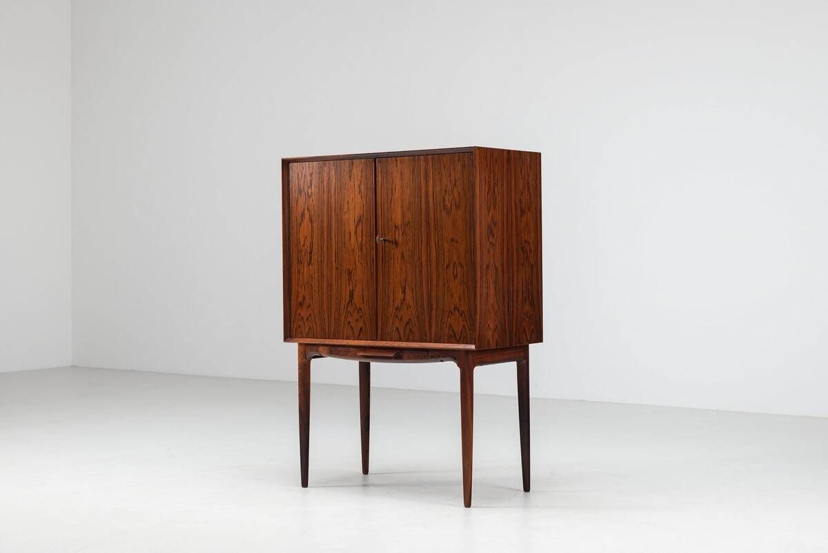 Illum Wikkelso bar cabinet in rosewood C. F. Christensen Denmark 1960