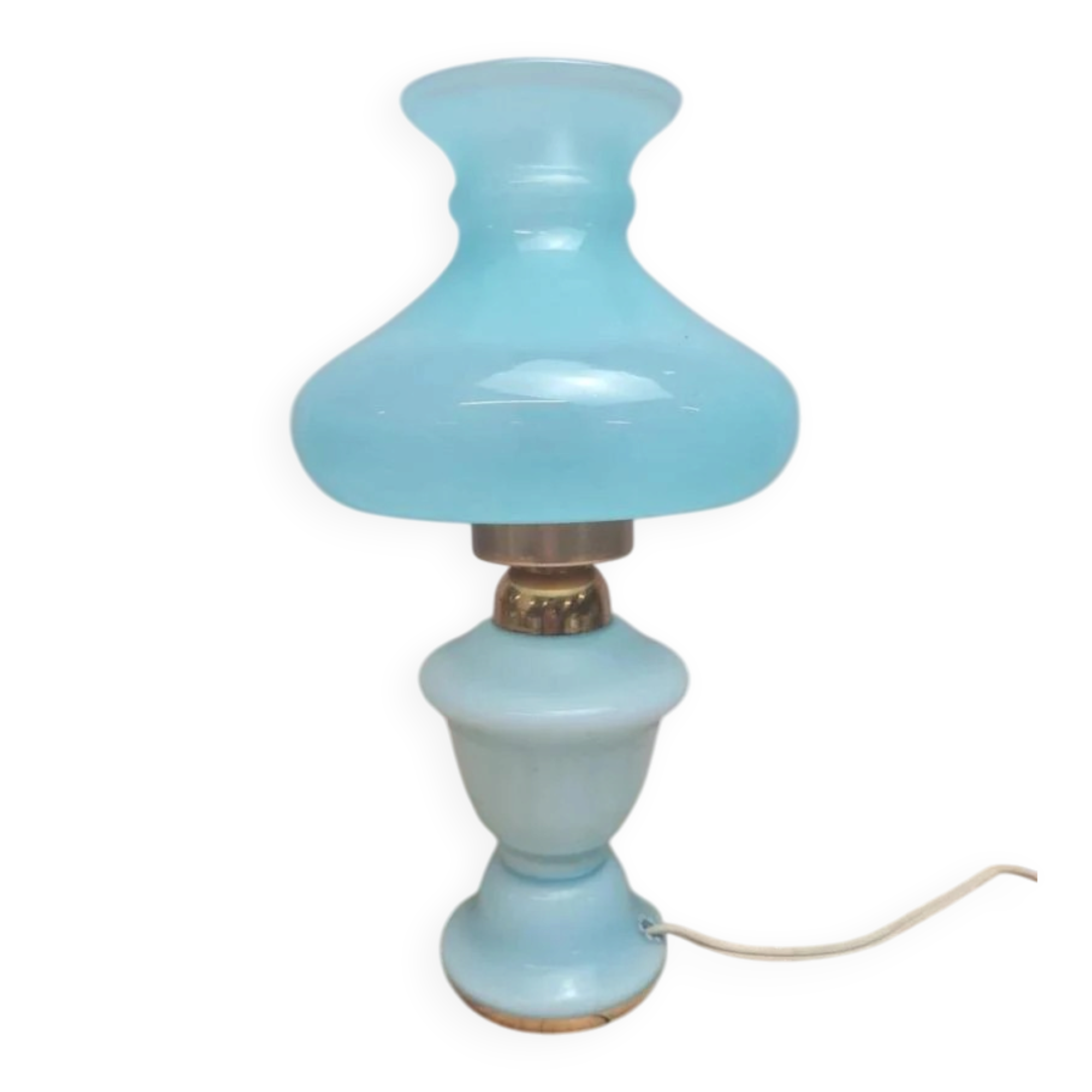 Lampe vintage en opaline bleue – esprit boudoir