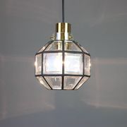 Iron and clear glass pendant by Limburg, Germany, 1960s