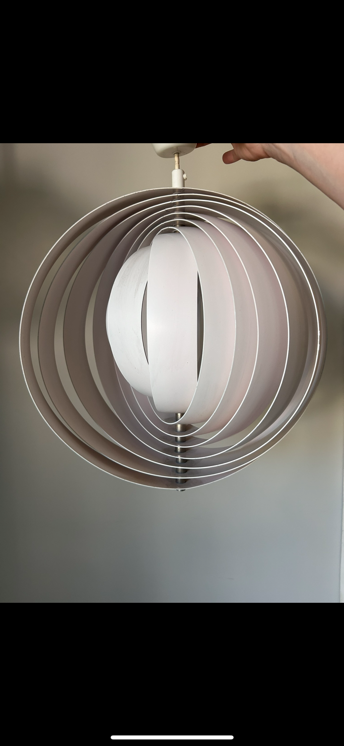 Lampe Pentant « Moon » originales de Verner Panton des années 1960