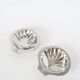 Pair of shell-shaped stainless steel catchalls, design, 1970