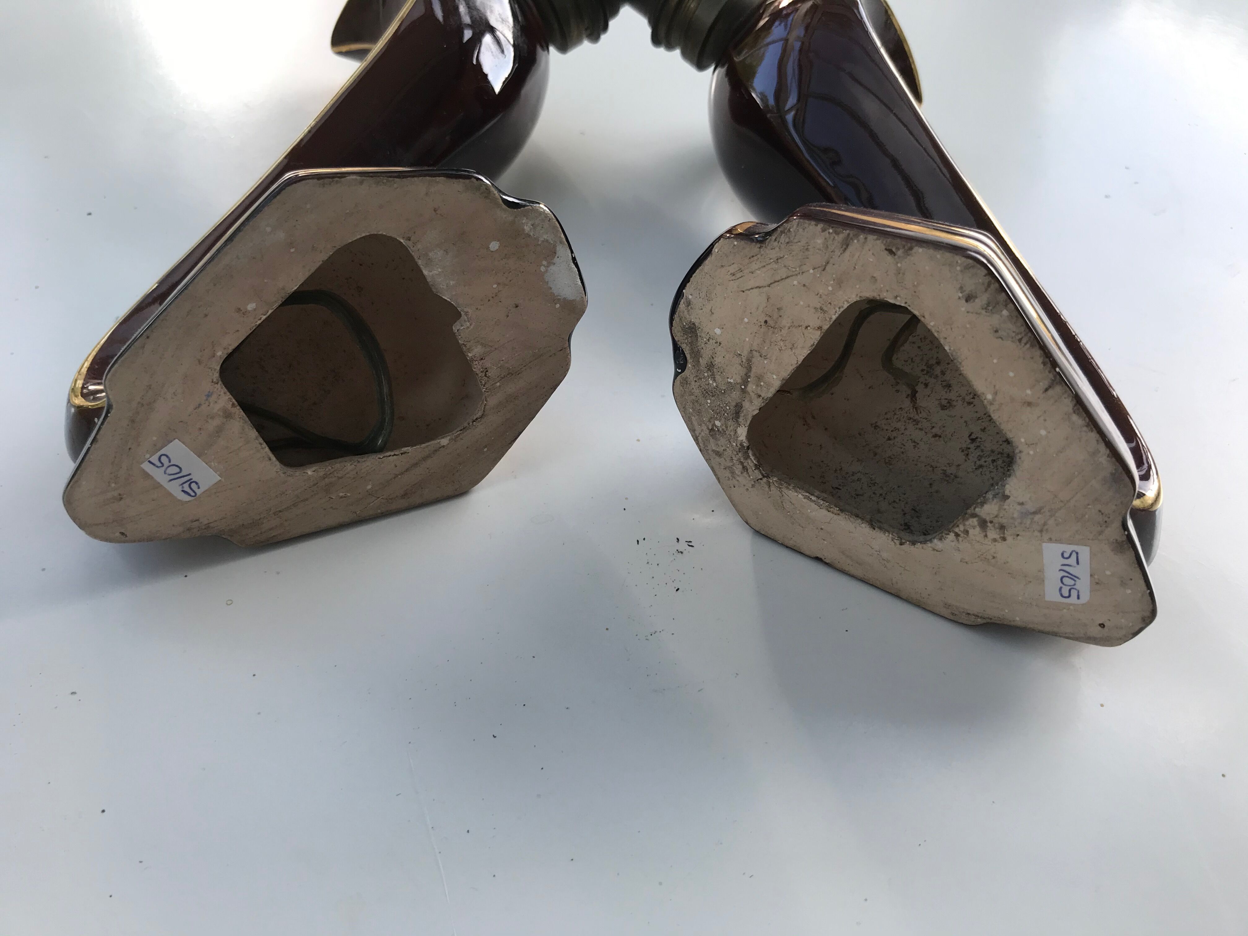 Ancienne paire d'appliques en céramique années 50
