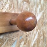 Swedish pine wall coat rack 1970