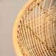 Round rattan lounge chair with black metal frame
