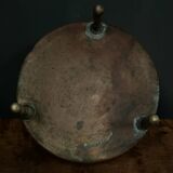 Oriental tagine in copper or brass with its 20th century engraved lid
