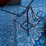 Piece of sofa in steel and glass around 1950