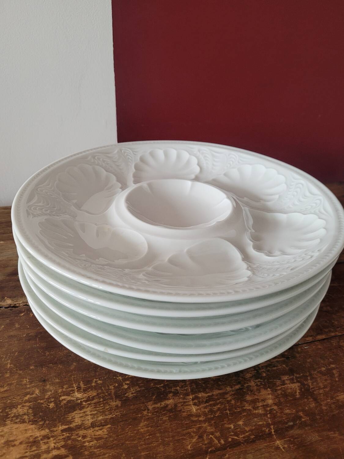 6 Limoges oyster plates