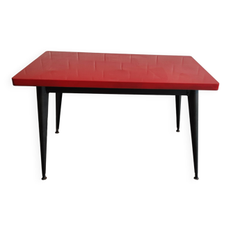 Vintage Tolix metal table, 1950s/60s, bistro cafe table