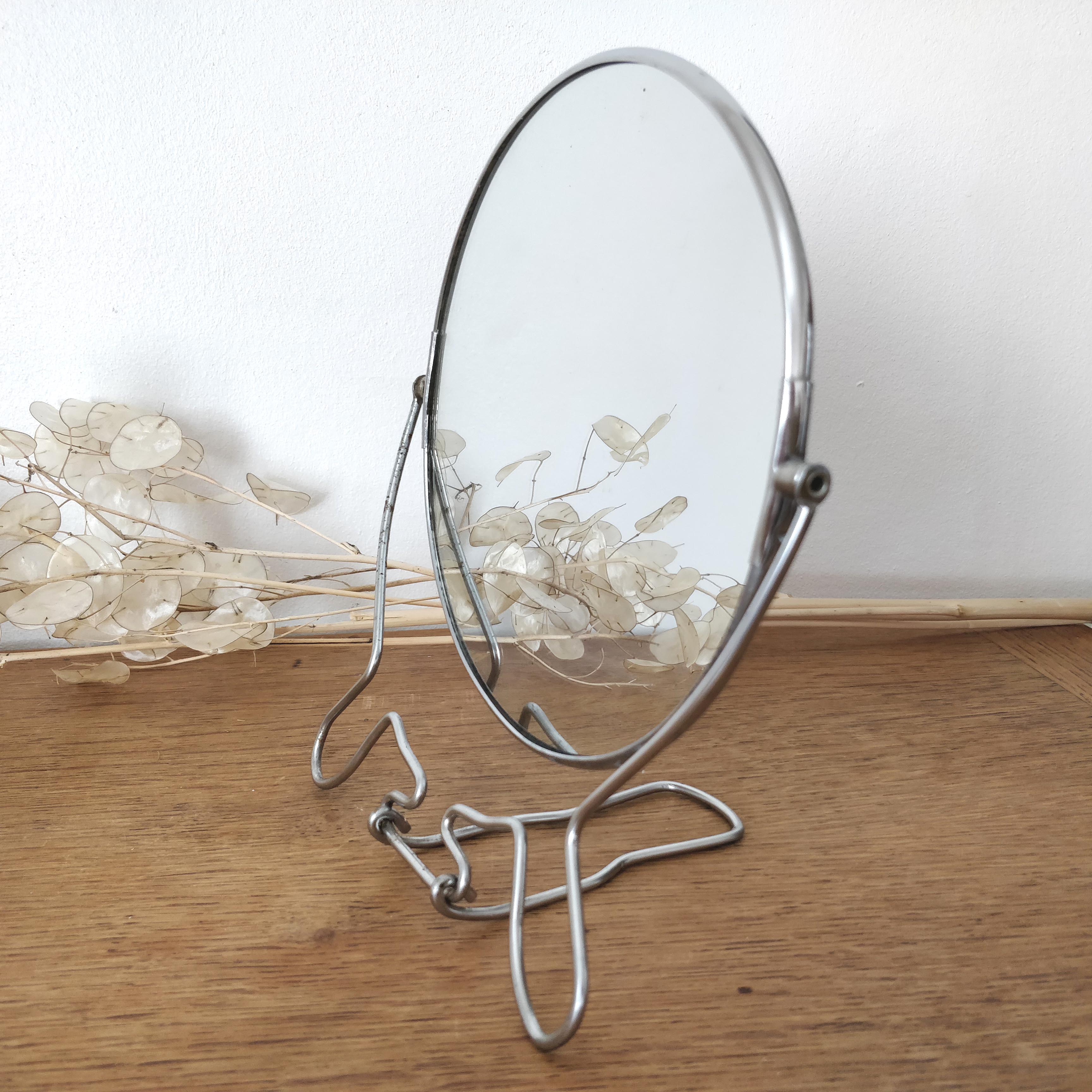 Round mirror barber chinese 17cm 1960