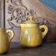Ensemble de vaisselle vintage en grès émaillé jaune moutarde — 17 pièces