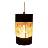 1960s vintage glass pendant, Japandi ribbed glass lamp