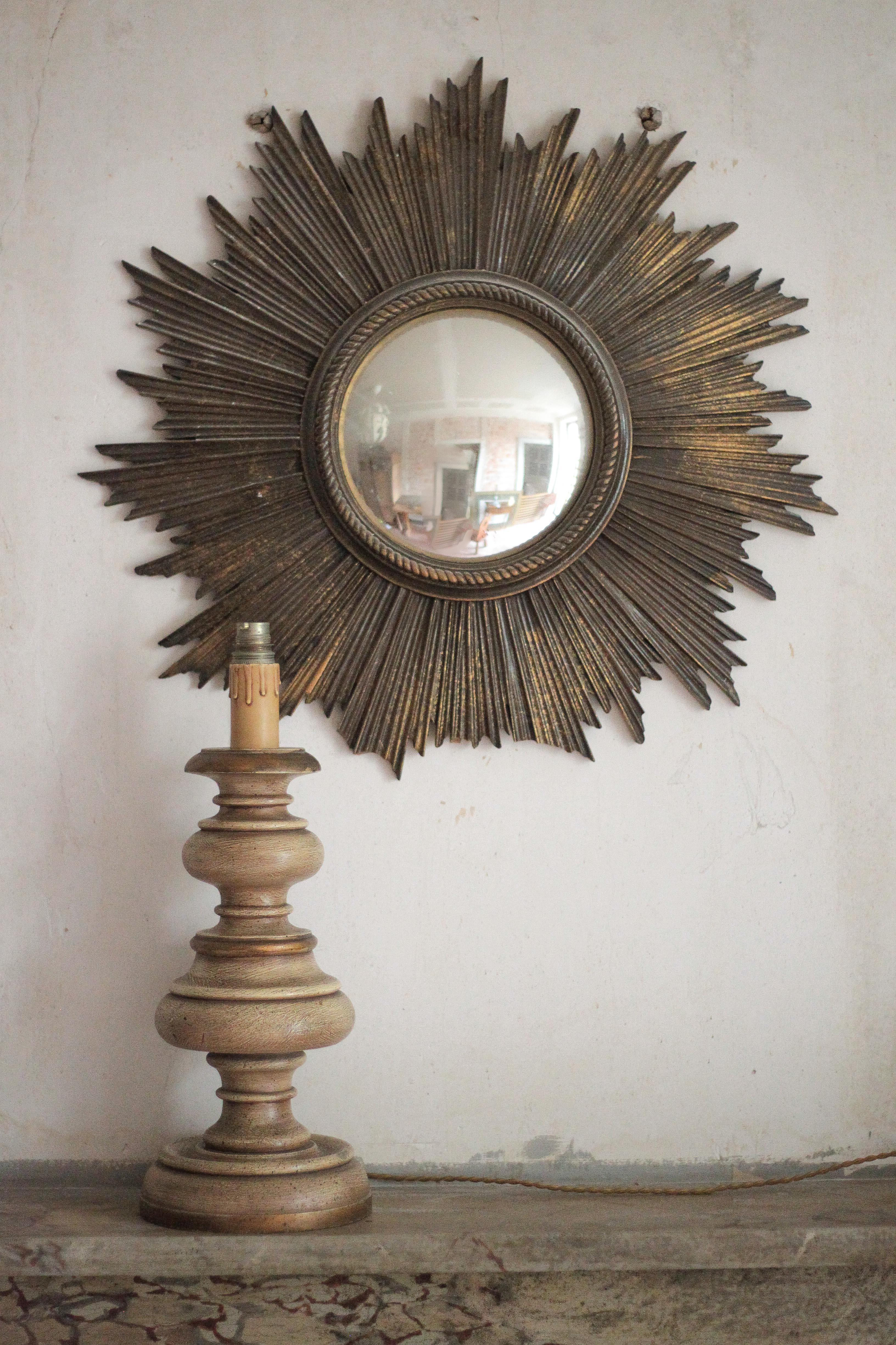 Vintage turned wood lamp, table lamp, lamp to place, Florentine lamp.