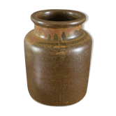 Brown vintage sandstone mustard pot